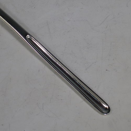 An Antique Georgian Sterling Silver marrow scoop made by Smith & Crossley in London in 1790. The dimensions of this fine hand-made antique silver marrow scoop are length 23 cms (9 inches), and it weighs approx. 56g (1.8 troy ounces).