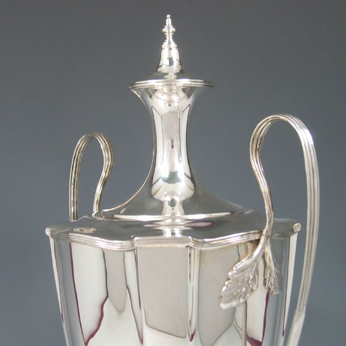    Antique Edwardian sterling silver samovar, made by William Aitken of Birmingham in 1908. Height 41 cms.