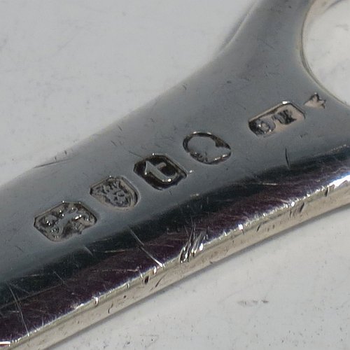 An Antique Georgian Sterling Silver meat or game bird skewer, having a very plain tapering body with ring handle. Made by Richard Crossley of London in 1794. The dimensions of this fine hand-made antique silver game bird or meat skewer are length 29 cms (11.5 inches), and it weighs approx. 98g (3 troy ounces). Please note that this item is in original condition with a crest and it still has the old scratch marks from using a carving knife.