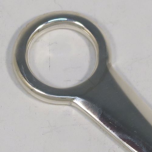 A large and very handsome Antique Georgian George II Sterling Silver meat or game bird skewer, having a very plain tapering body with a plain ring handle. This elegant antique silver skewer was made by Stephen Adams II of London in 1805. The dimensions of this fine hand-made antique silver game bird or meat skewer are length 30.5 cms (12 inches), and it weighs approx. 75g (2.4 troy ounces).