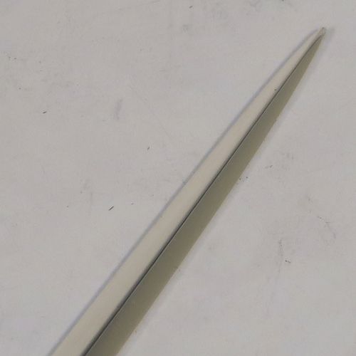 A large and very handsome Antique Georgian George II Sterling Silver meat or game bird skewer, having a very plain tapering body with a plain ring handle. This elegant antique silver skewer was made by Stephen Adams II of London in 1805. The dimensions of this fine hand-made antique silver game bird or meat skewer are length 30.5 cms (12 inches), and it weighs approx. 75g (2.4 troy ounces).