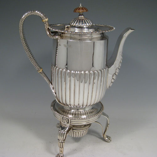 Antique Victorian sterling silver Paul Storr regency style tea and coffee service with original tray and kettle. Made by D & J Wellby of London in 1889. Length of tray 65 cms (25.5 inches), height of kettle 30 cms (12 inches), width of tray 41 cms (16 inches). Total weight approx. 212 troy ounces (6,572g).